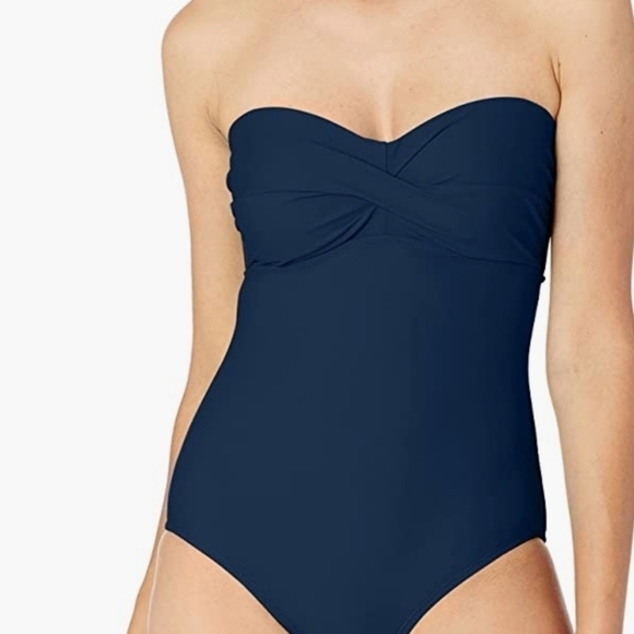 Catalina Swimwear Bandeau One Piece Blue - Picture 2 of 13
